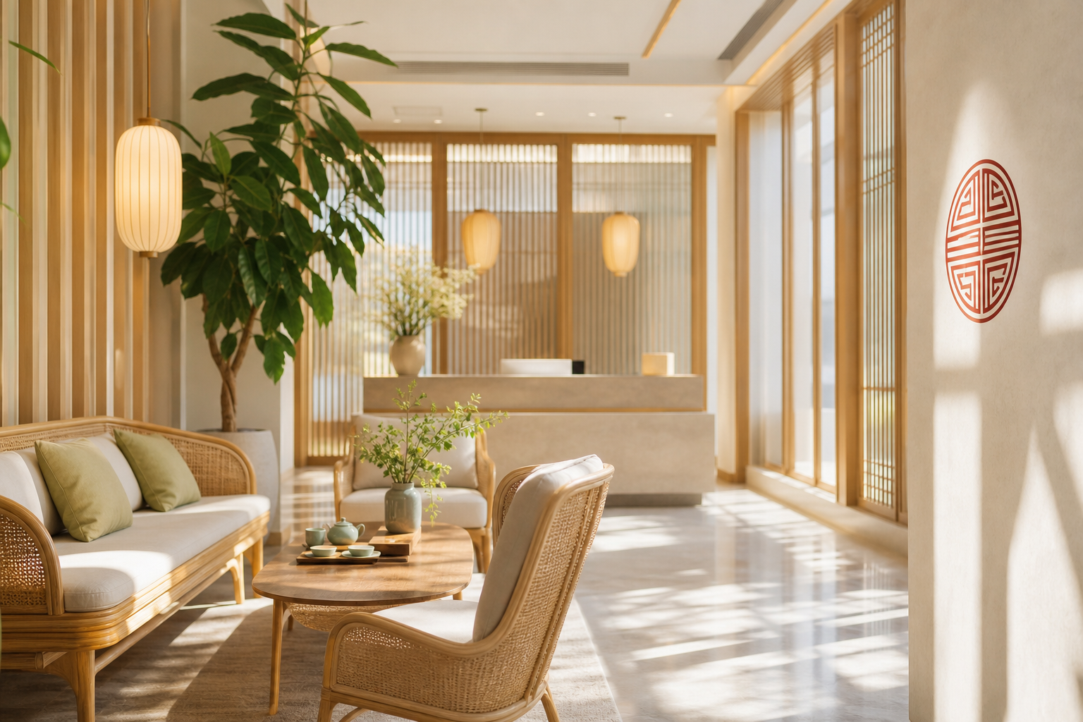 Bright, welcoming spa interior in Siglap